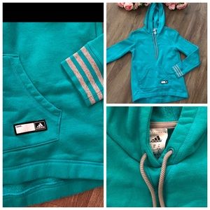 Adidas Pullover Hoodie with drawstring ties.